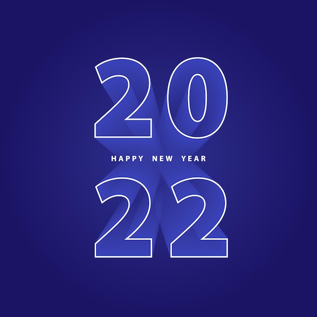 Happy new year 2022 festive blue background with numbers 3d