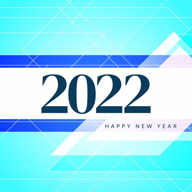 Happy New year 2022 geometric blue background vector