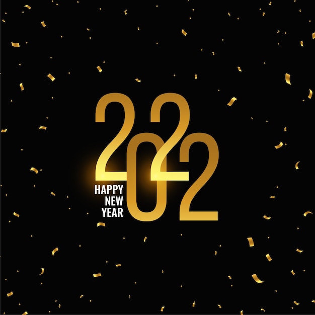 Happy new year 2022 golden confetti background