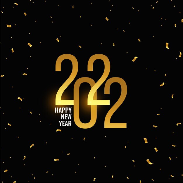 Happy new year 2022 golden confetti background