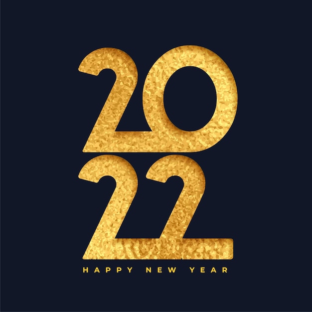 Free Vector | Happy new year 2022 golden foil text background