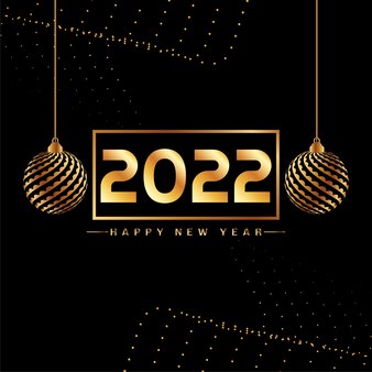 Happy new year 2022 golden text background vector