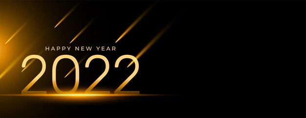 Happy new year 2022 golden text effect with falling meteorite