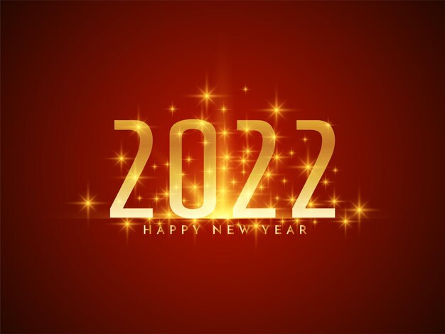 Happy new year 2022 golden text glitters background design vector