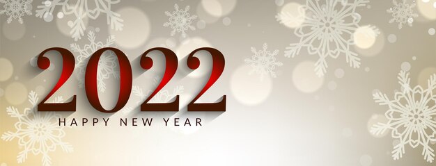 Happy new year 2022 modern bokeh banner design vector