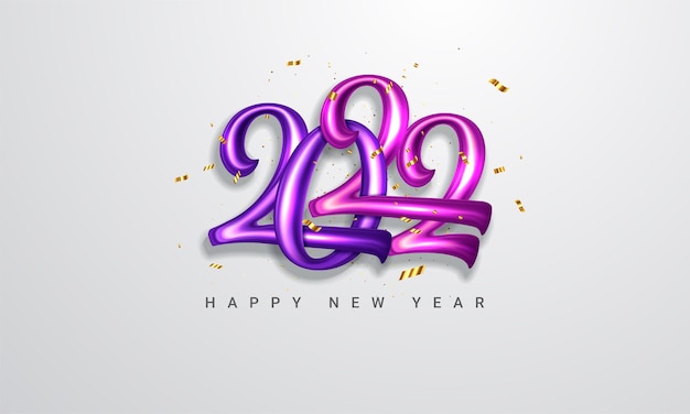 Vettore gratuito felice anno nuovo 2022 poster vector