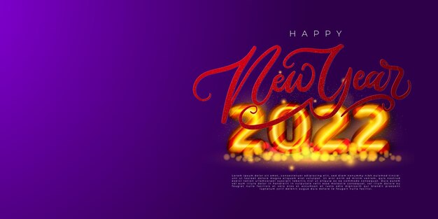 Happy new year 2022 poster vector