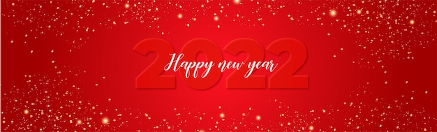 Vettore gratuito felice anno nuovo 2022 sfondo rosso