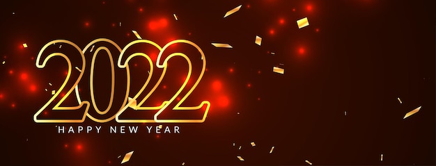 新年あけましておめでとうございます2022年黄金のテキストベクトルと赤いバナー