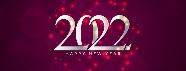 Happy new year 2022 shiny text glitters banner design vector