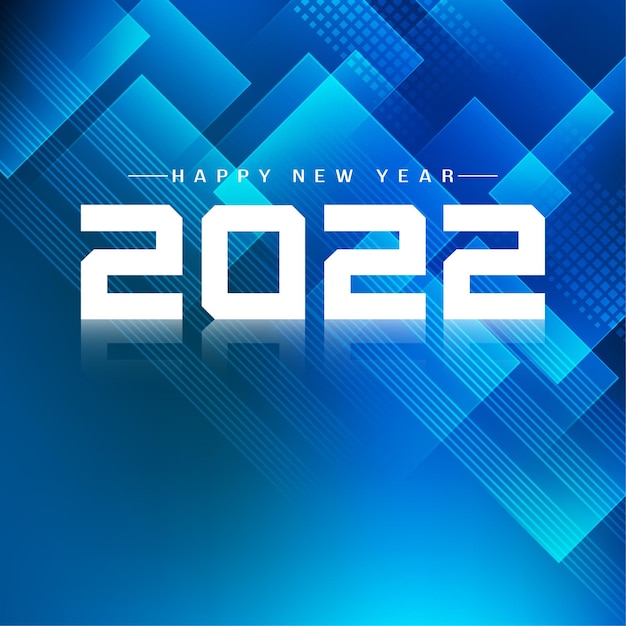 С Новым годом 2022 стильный геометрический синий фон вектор
