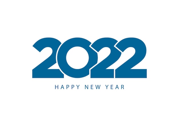 Happy new year 2022 template modern business style blue color