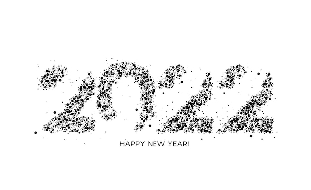 Free vector happy new year 2022 text typography design patter, vector illustration.