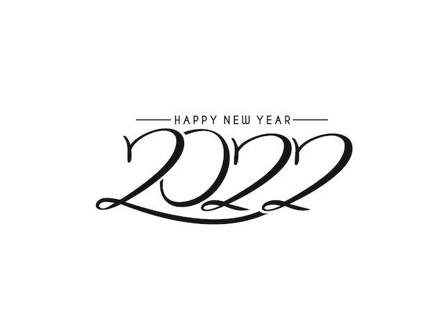 Free vector happy new year 2022 text typography design patter, vector illustration.