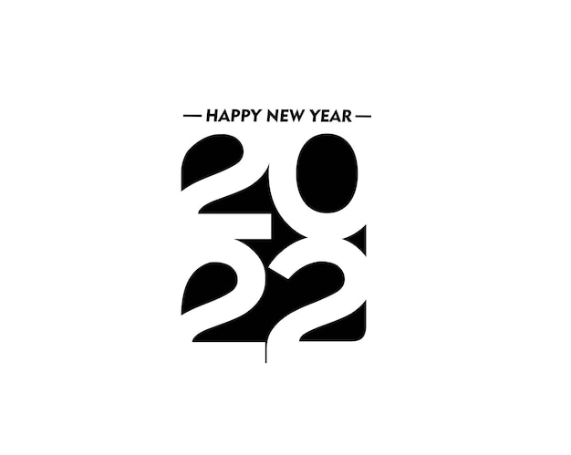 Happy new year 2022 text typography design patter, vector illustration. Free Vector