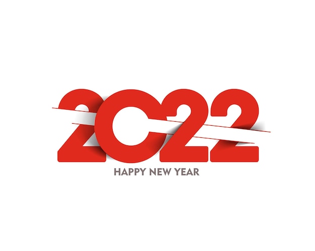 Happy new year 2022 text typography design patter, vector illustration.