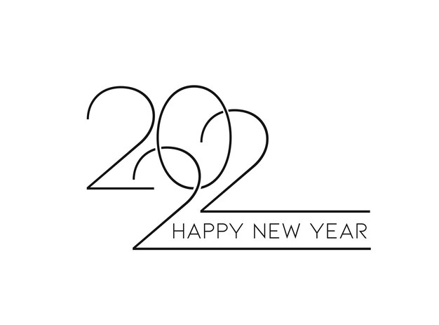 Happy New Year 2022 Text Typography Design Patter, Vector illustration.