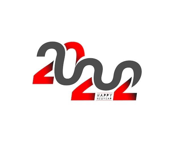 Happy new year 2022 text typography design patter, vector illustration.