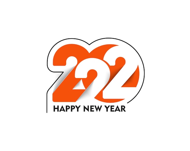 Happy new year 2022 text typography design patter, vector illustration.