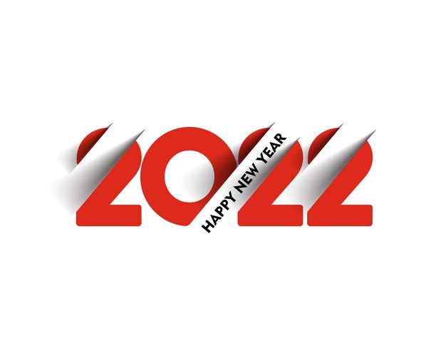 Happy New Year 2022 Text Typography Design Patter, Vector illustration.