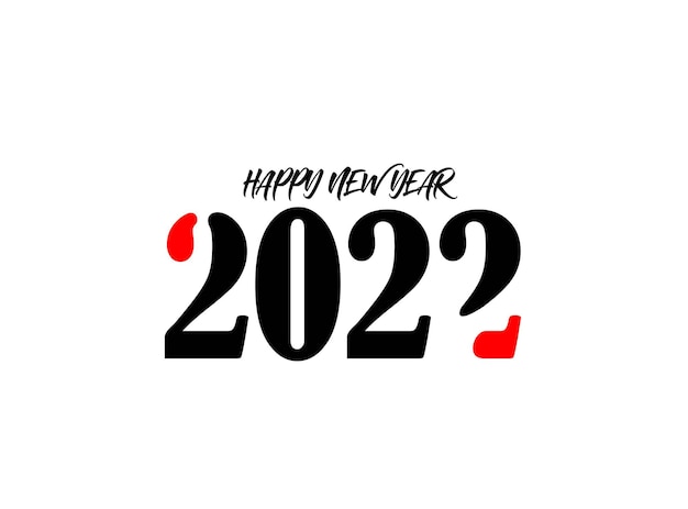 Happy New Year 2022 Text Typography Design Patter, Vector illustration.