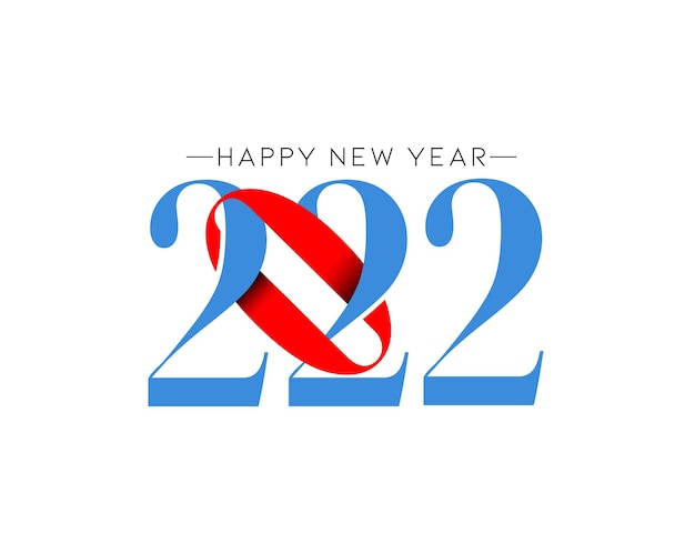 Бесплатное векторное изображение С новым 2022 годом текст типографии дизайн скороговоркой, векторные иллюстрации.