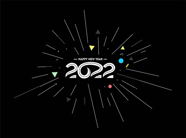 Happy New Year 2022 Text Typography Design Patter, Vector illustration.