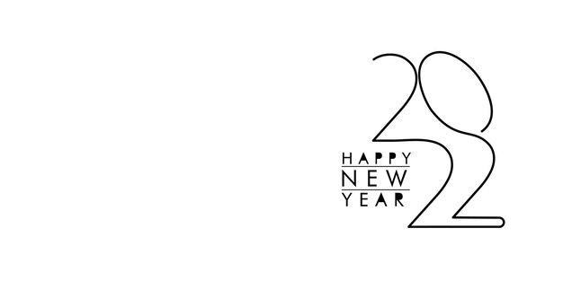 Happy New Year 2022 Text Typography Design Patter, Vector illustration.