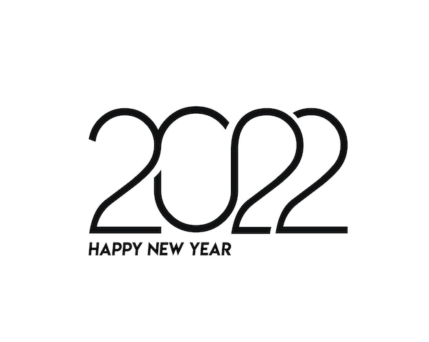 免费矢量新年快乐2022文本排版设计行话,矢量插图。