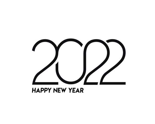 Happy New Year 2022 Text Typography Design Patter, Vector illustration.