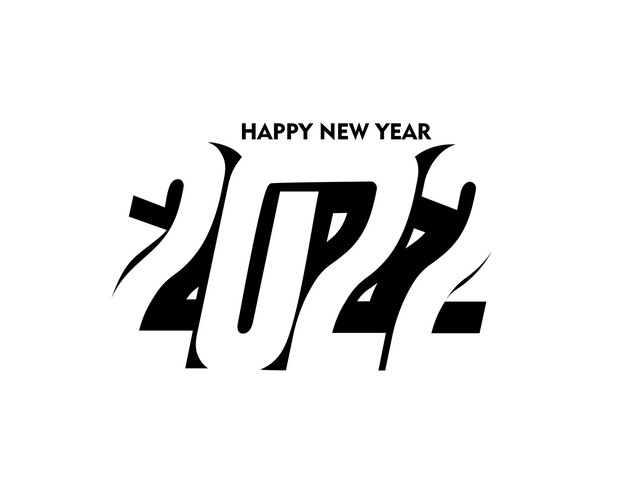 Happy New Year 2022 Text Typography Design Patter, Vector illustration.