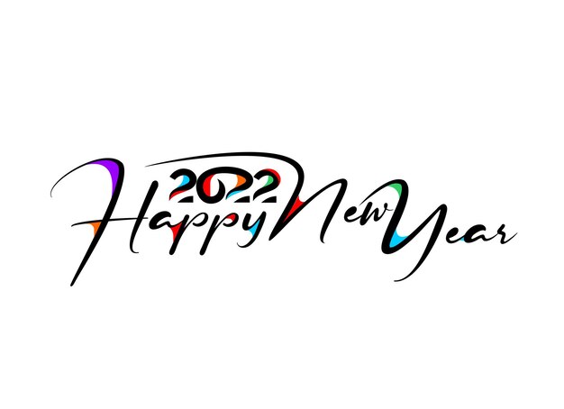 Happy New Year 2022 Text Typography Design Patter, Vector illustration.