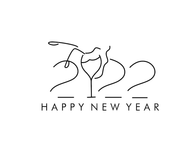 Happy New Year 2022 Text Typography Design Patter, Vector illustration.