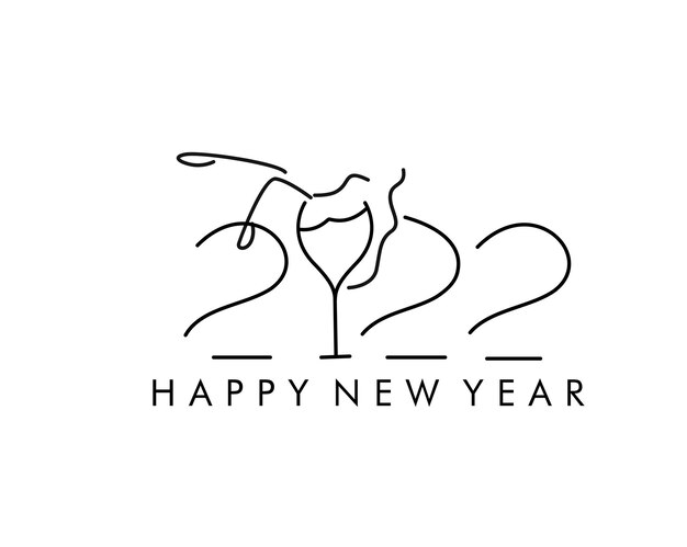 Happy New Year 2022 Text Typography Design Patter, Vector illustration.