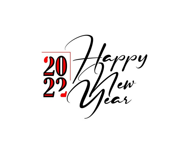 Happy New Year 2022 Text Typography Design Patter, Vector illustration.