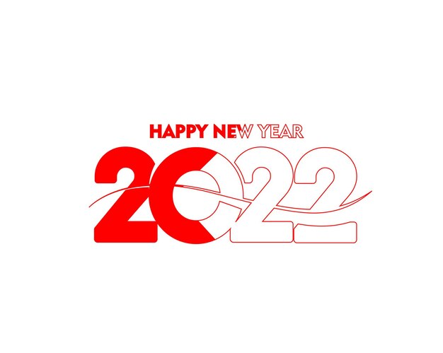 Happy New Year 2022 Text Typography Design Patter, Vector illustration.