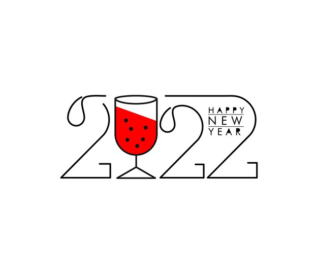 Happy New Year 2022 Text Typography Design Patter, Vector illustration.