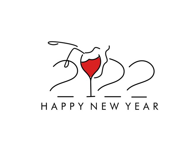 Happy New Year 2022 Text Typography Design Patter, Vector illustration.