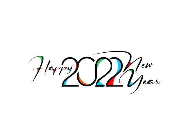 Happy new year 2022 text typography design patter, vector illustration.