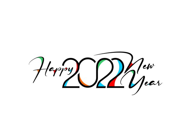 Happy New Year 2022 Text Typography Design Patter, Vector illustration.