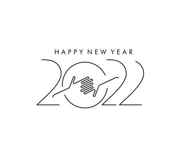 Happy New Year 2022 Text Typography Design Patter, Vector illustration.