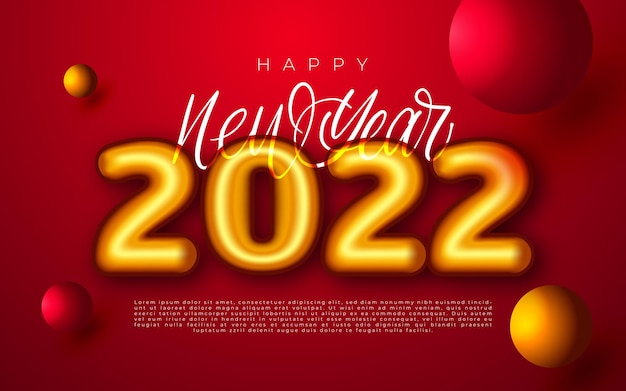 Happy new year 2022 winter holiday greeting card design template