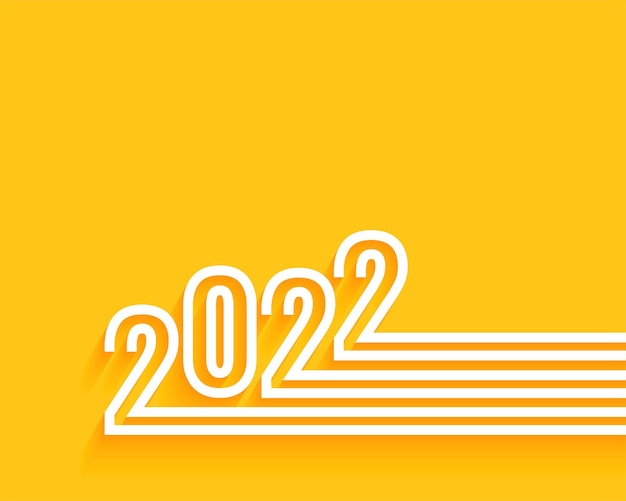 Felice anno nuovo 2022 sfondo giallo minimalista