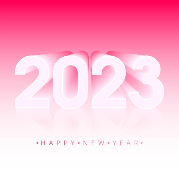 Free vector happy new year 2023 card holiday with pink background