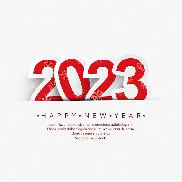 Free vector happy new year 2023 card holiday with white background