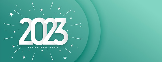 Free vector happy new year 2023 celebration banner with bursting star