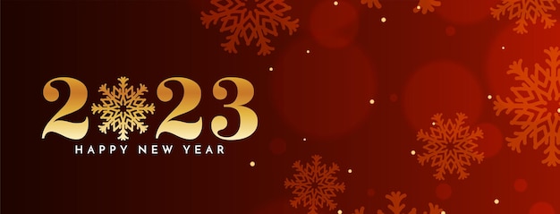 Free vector happy new year 2023 celebration greeting banner design