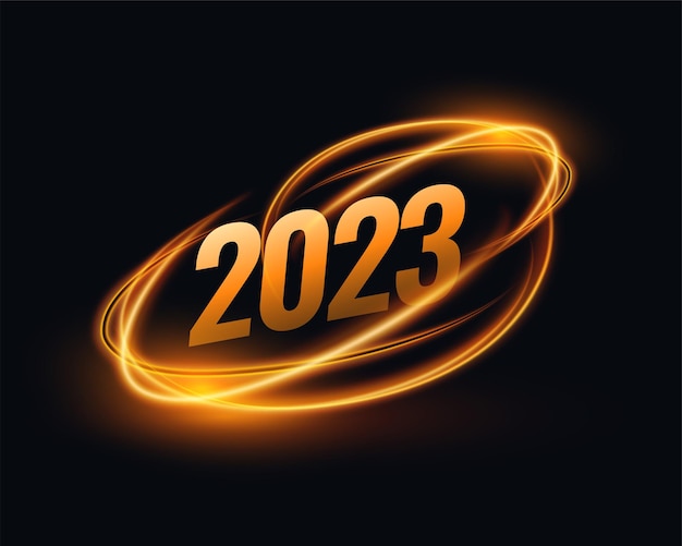 Banner dell'evento felice anno nuovo 2023 in stile effetto luce