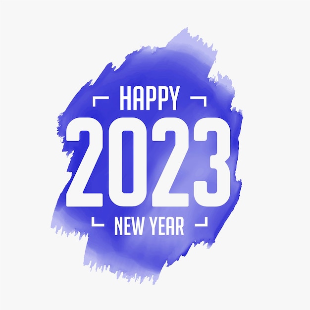 Scheda evento felice anno nuovo 2023 con acquerello viola