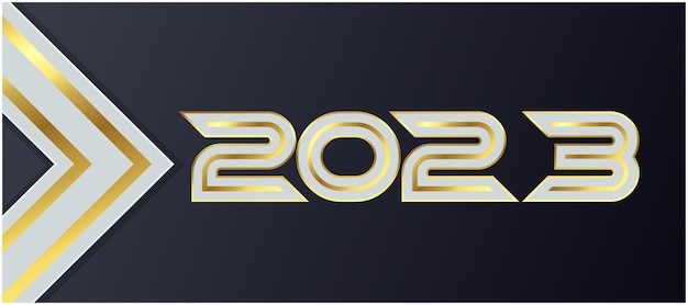 Felice anno nuovo 2023 poster di auguri d'oro